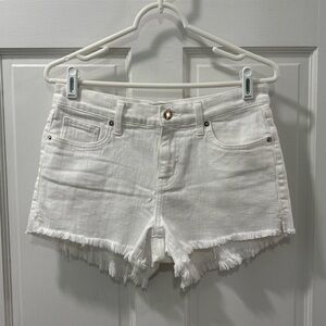 Pistola Women’s Eliana Denim Shorts Size 27 White Raw Hem High Rise NWOT Summer